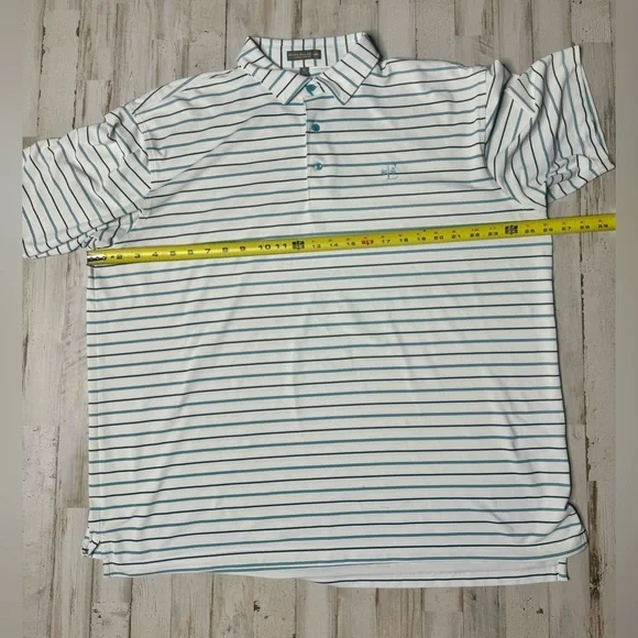 Peter Millar Shirt Mens XL White Striped Summer Comfort Polo Golf Classiccore - Picture 5 of 9